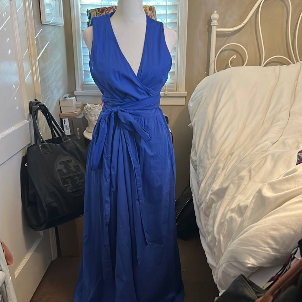 Banana Republic Factory Blue Wrap Maxi Dress